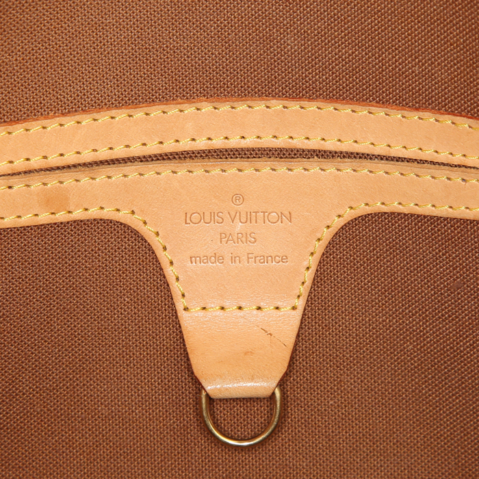 Sac à main Louis Vuitton Ellipse grand modèle en toile monogram marron et cuir naturel - Detail D3