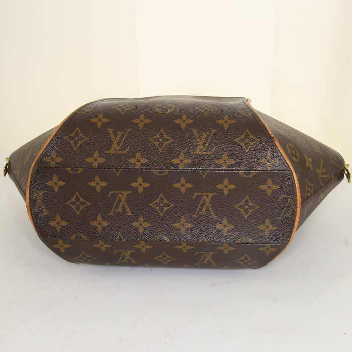Borsa Louis Vuitton Ellipse modello grande in tela monogram marrone e pelle naturale - Detail D4