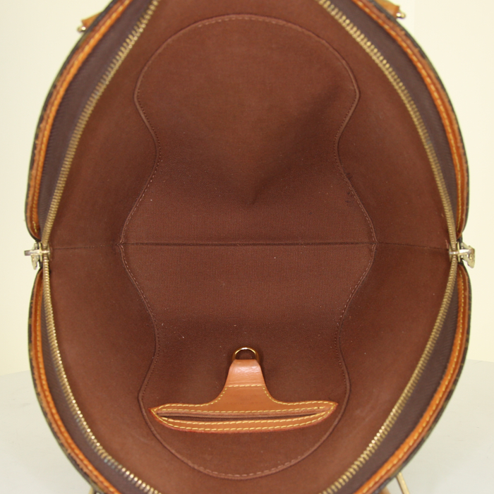 Borsa Louis Vuitton Ellipse modello piccolo in tela monogram marrone e pelle naturale - Detail D2