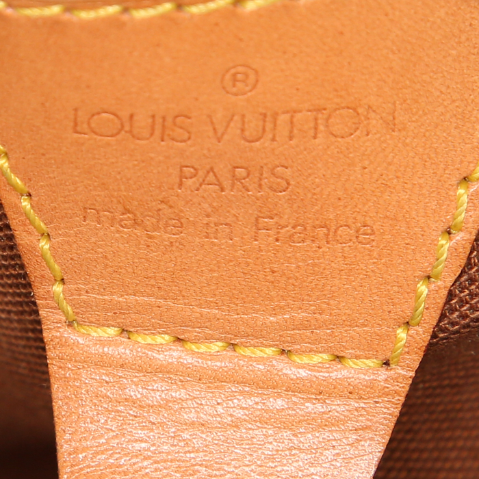 Bolso de mano Louis Vuitton Ellipse modelo pequeño en lona Monogram marrón y cuero natural - Detail D3