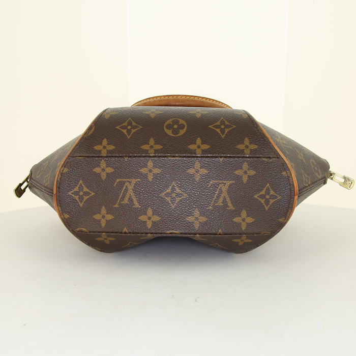 Louis Vuitton Ellipse small model handbag in brown monogram canvas and natural leather - Detail D4