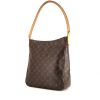 Sac à main Louis Vuitton Looping grand modèle en toile monogram marron et cuir naturel - 00pp thumbnail