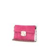 Prada Sound bag worn on the shoulder or carried in the hand in pink suede - 00pp thumbnail