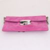Prada Sound bag worn on the shoulder or carried in the hand in pink suede - Detail D4 thumbnail