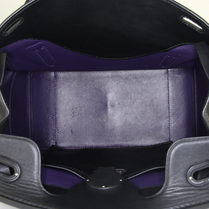 Bolso de mano Ralph Lauren Ricky modelo grande en cuero negro - Detail D3