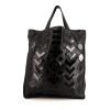 Shopping bag Renaud Pellegrino in pelle nera con decori geometrici - 360 thumbnail