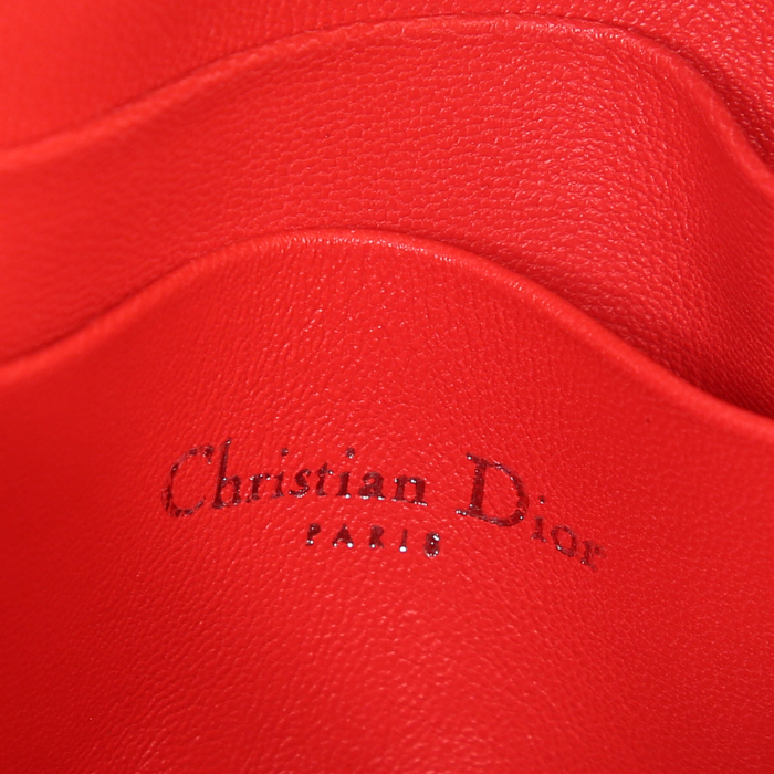 Sac bandoulière Dior Miss Dior Promenade en cuir cannage rouge - Detail D3