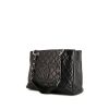 Chanel Shopping GST bag worn on the shoulder or carried in the hand in black quilted grained leather - 00pp thumbnail