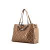 Chanel Grand Shopping shopping bag in taupe patent quilted leather - 00pp thumbnail