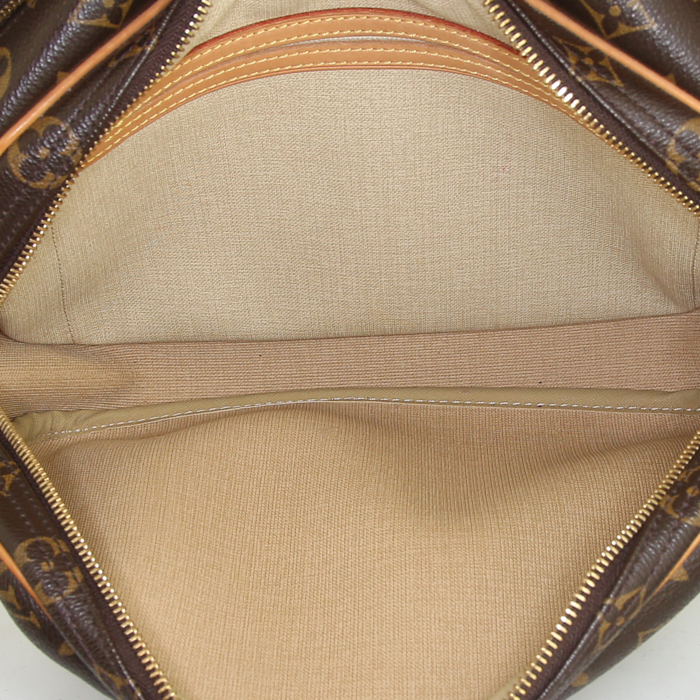 Borsa bisaccia Louis Vuitton Reporter modello piccolo in tela monogram marrone e pelle naturale - Detail D3
