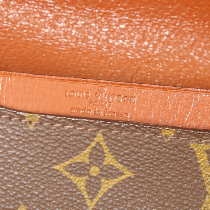 Louis Vuitton Ministre pouch in brown monogram canvas and brown leather - Detail D3