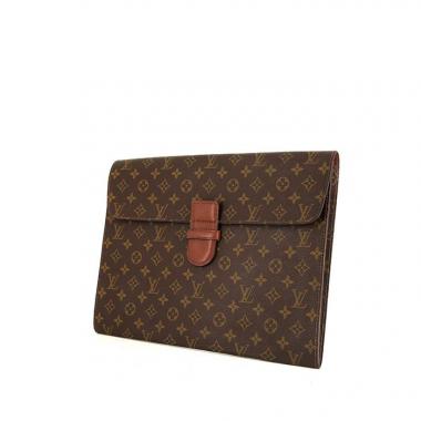 Bolsito de mano Louis Vuitton Ministre en lona Monogram marrón y cuero marrón