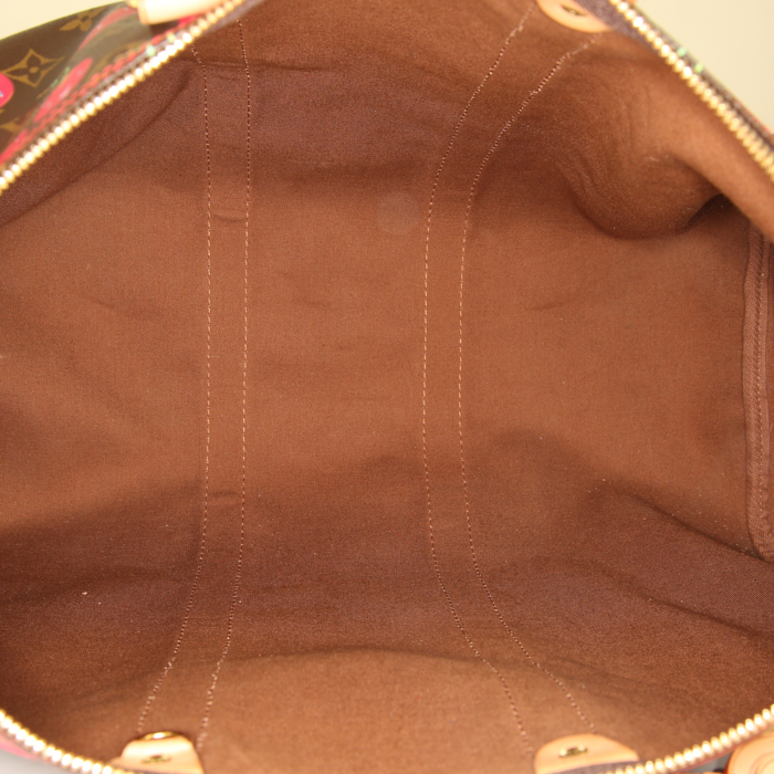 Bolso Louis Vuitton Keepall Editions Limitées en lona Monogram y cuero natural - Detail D2