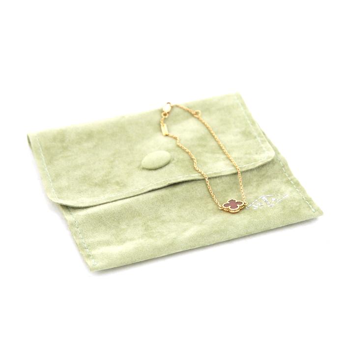 Van Cleef & Arpels Sweet Alhambra bracelet in pink gold and cornelian - Detail D2