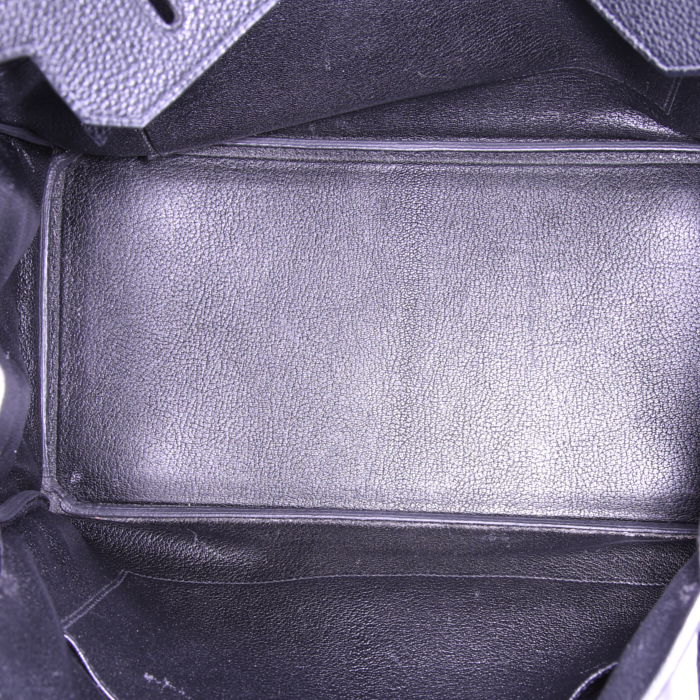 Bolso de mano Hermes Birkin 35 cm en cuero togo negro - Detail D2