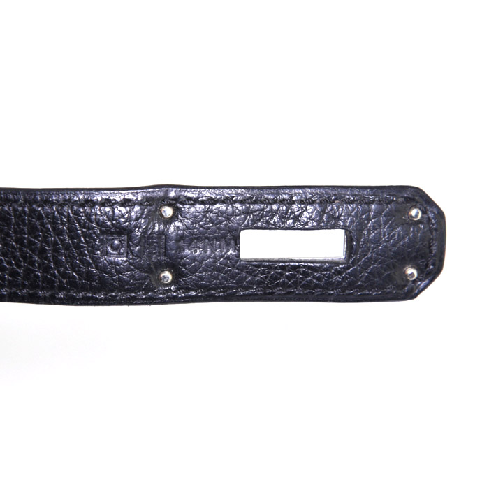Bolso de mano Hermes Birkin 35 cm en cuero togo negro - Detail D4