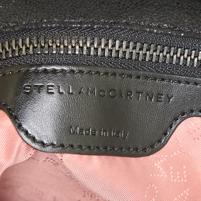Bolso de mano Stella McCartney Falabella modelo pequeño en lona negra - Detail D4