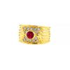 Boucheron 1980's sleeve ring in yellow gold,  diamonds and ruby - 00pp thumbnail