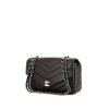 Chanel Timeless bag in black chevron quilted leather - 00pp thumbnail