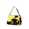 Fendi Big Mama bag worn on the shoulder or carried in the hand in green and brown foal and brown leather - 00pp thumbnail
