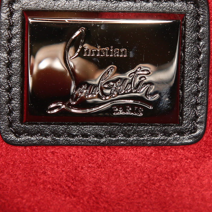 Bolso bandolera Christian Louboutin Triloubi en cuero negro - Detail D4