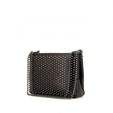 Bolso bandolera Christian Louboutin Triloubi en cuero negro