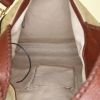 Gucci Jackie handbag in brown leather and beige monogram canvas - Detail D3 thumbnail