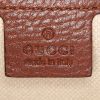 Gucci Jackie handbag in brown leather and beige monogram canvas - Detail D4 thumbnail