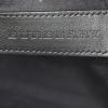 Burberry Canterbury shopping bag in black leather and beige Haymarket canvas - Detail D3 thumbnail