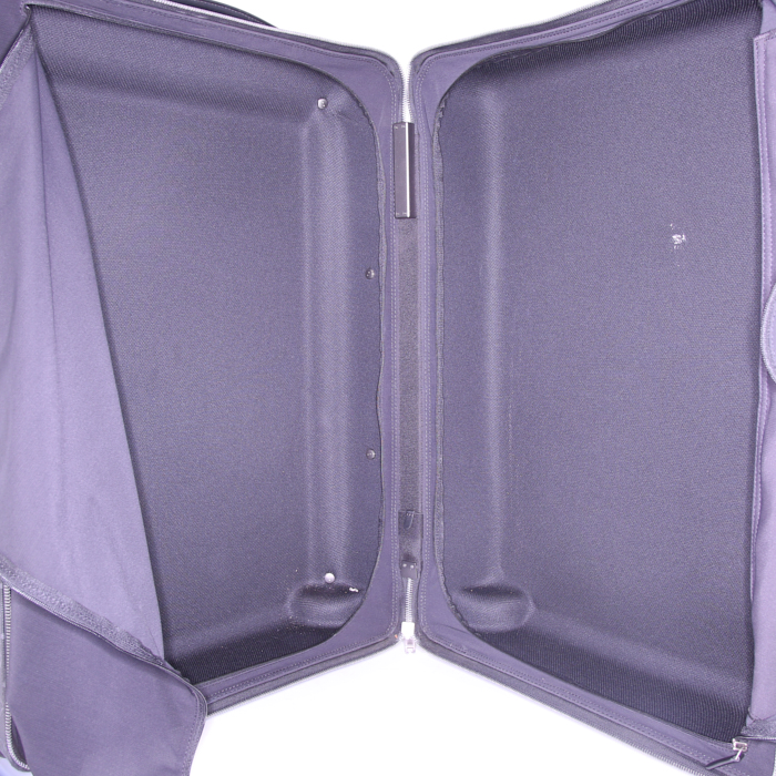 Louis Vuitton Horizon 70 suitcase in grey monogram canvas and black leather - Detail D2