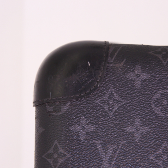 Louis Vuitton Horizon 70 suitcase in grey monogram canvas and black leather - Detail D3