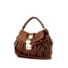 Miu Miu Coffer shoulder bag in brown quilted leather - 00pp thumbnail