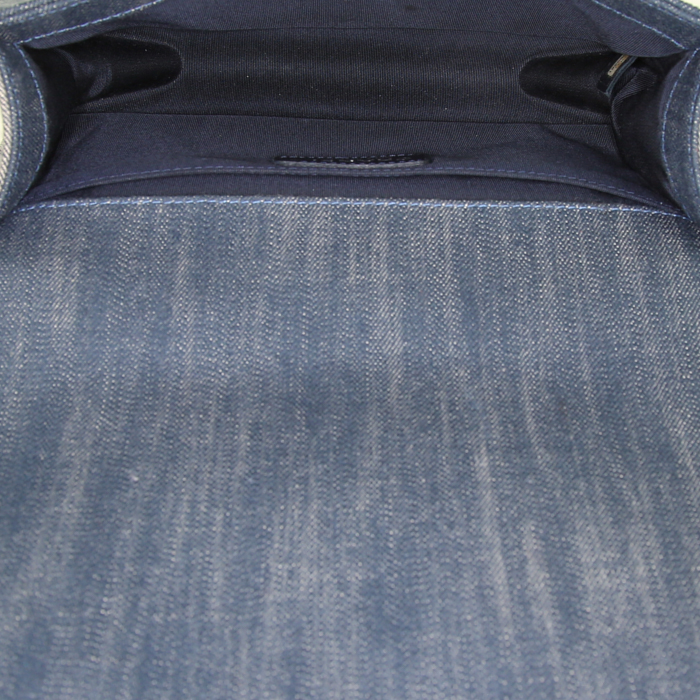 Borsa Chanel Boy in tela denim blu - Detail D3