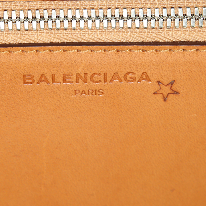 Shopping bag Balenciaga Bistrot Panier in vimini beige e pelle naturale - Detail D3