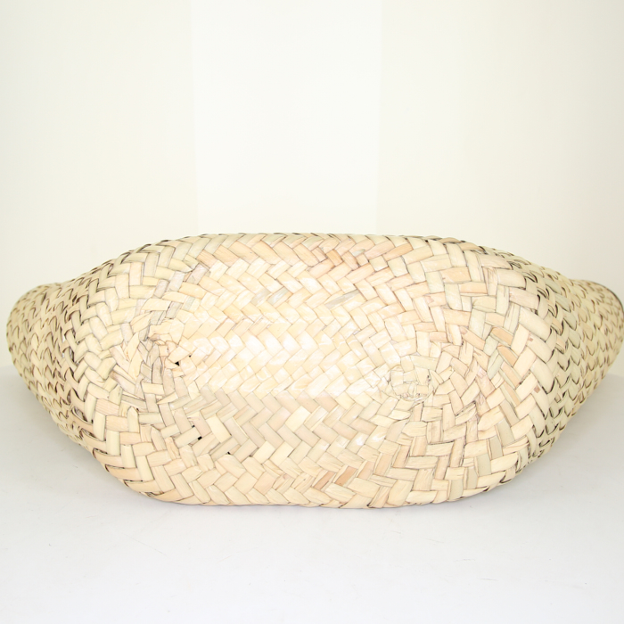 Sac cabas Balenciaga Bistrot Panier en osier beige et cuir naturel - Detail D4