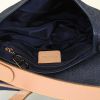 Borsa da spalla o a mano Dior Saddle in tela denim blu e pelle marrone - Detail D2 thumbnail