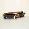 Dior Saddle bag worn on the shoulder or carried in the hand in blue denim canvas and brown leather - Detail D4 thumbnail