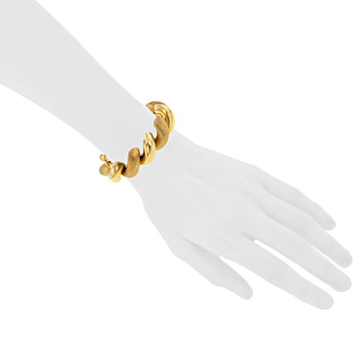 Bracelet époque années 90 torsadé Vintage en or jaune et or jaune - Detail D1