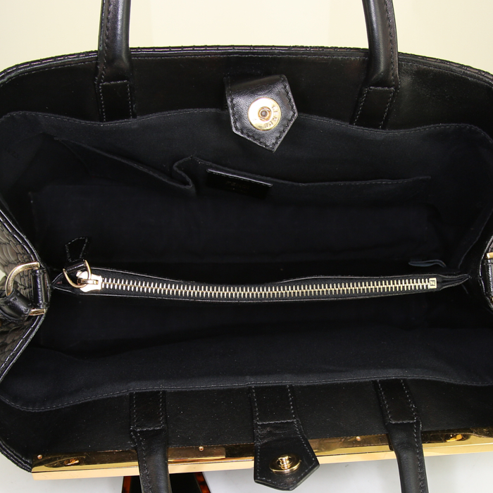Borsa Fendi in pelle nera riflesso dorato - Detail D3