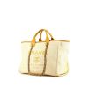 Chanel Deauville bag in beige canvas and yellow leather - 00pp thumbnail