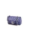 Chanel Timeless Extra Mini shoulder bag in blue patent quilted leather - 00pp thumbnail