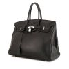 Hermes Birkin 35 cm handbag in black leather taurillon clémence - 00pp thumbnail