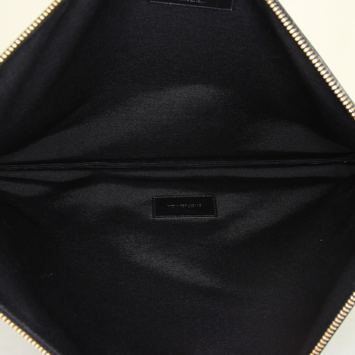 Pochette Saint Laurent en toile monogram noire - Detail D2