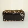 Dior Lady Dior medium model handbag in leopard foal and brown patent leather - Detail D4 thumbnail