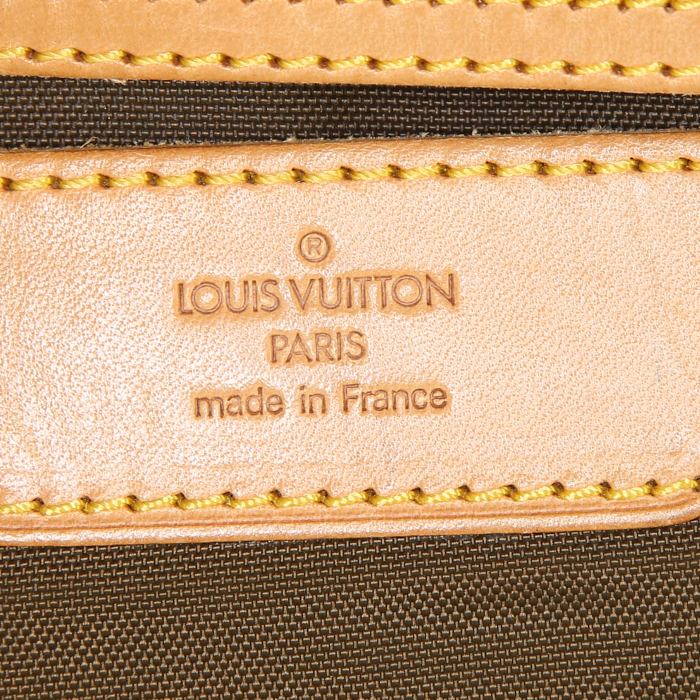 Sac de voyage Louis Vuitton Evasion en toile monogram enduite marron et cuir naturel - Detail D3