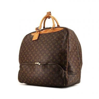 Borsa da viaggio Louis Vuitton Evasion in tela monogram cerata marrone e pelle naturale