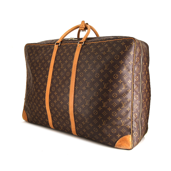 Louis Vuitton Sirius travel bag in brown monogram canvas and natural leather - Detail D1