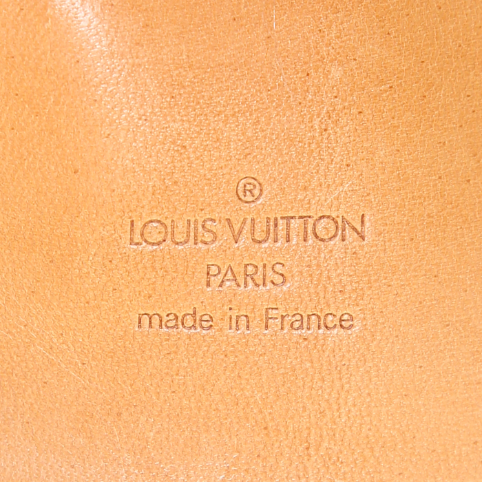 Louis Vuitton Sirius travel bag in brown monogram canvas and natural leather - Detail D4