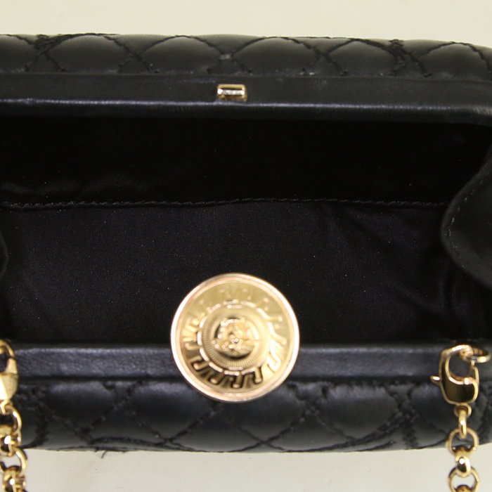 Versace Medusa clutch in black quilted leather - Detail D2