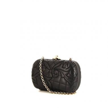 Minaudière Versace Medusa en cuir matelassé noir